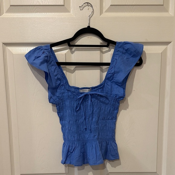 Francesca’s NWT Janet blue smocked top, small - Picture 2 of 7